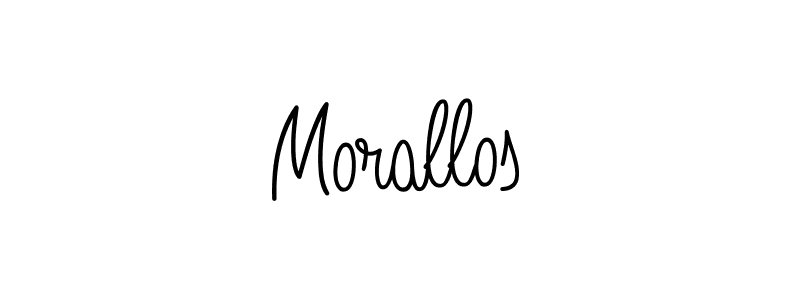 Use a signature maker to create a handwritten signature online. With this signature software, you can design (Angelique-Rose-font-FFP) your own signature for name Morallos. Morallos signature style 5 images and pictures png