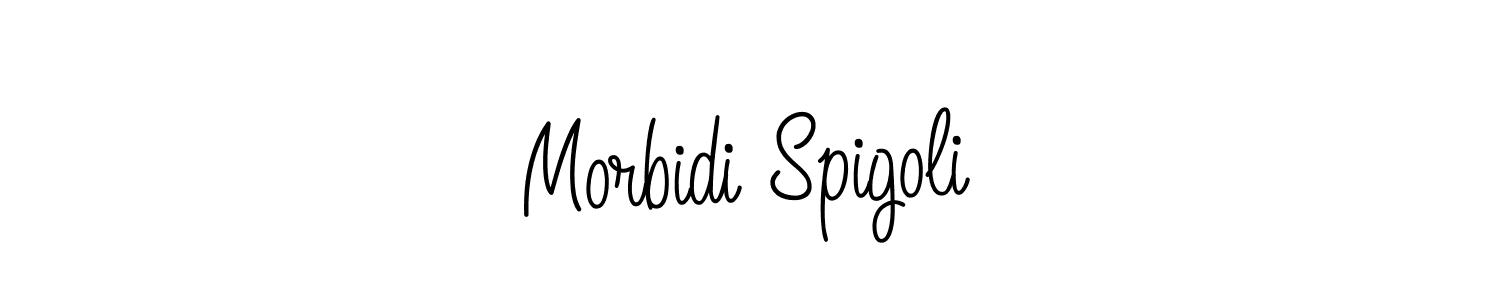 Design your own signature with our free online signature maker. With this signature software, you can create a handwritten (Angelique-Rose-font-FFP) signature for name Morbidi Spigoli. Morbidi Spigoli signature style 5 images and pictures png