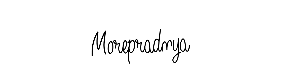 You should practise on your own different ways (Angelique-Rose-font-FFP) to write your name (Morepradnya) in signature. don't let someone else do it for you. Morepradnya signature style 5 images and pictures png