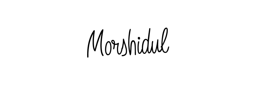 Use a signature maker to create a handwritten signature online. With this signature software, you can design (Angelique-Rose-font-FFP) your own signature for name Morshidul. Morshidul signature style 5 images and pictures png