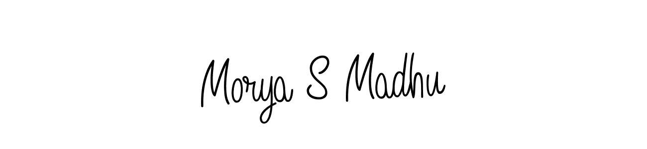 Create a beautiful signature design for name Morya S Madhu. With this signature (Angelique-Rose-font-FFP) fonts, you can make a handwritten signature for free. Morya S Madhu signature style 5 images and pictures png