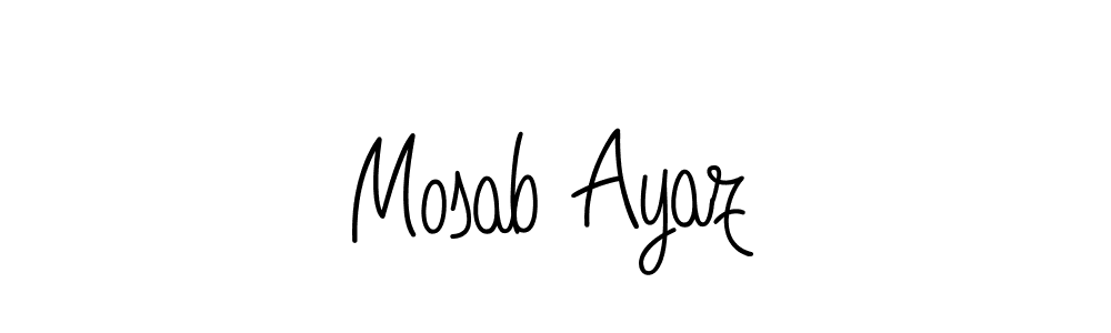 Use a signature maker to create a handwritten signature online. With this signature software, you can design (Angelique-Rose-font-FFP) your own signature for name Mosab Ayaz. Mosab Ayaz signature style 5 images and pictures png