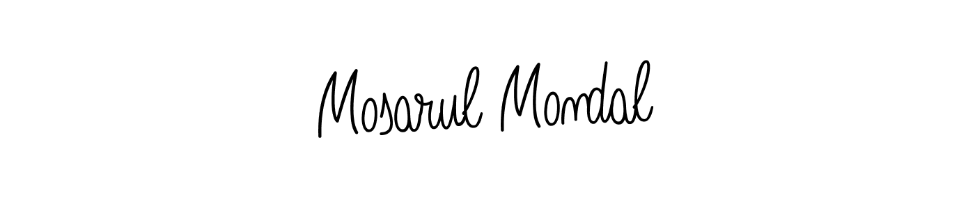 How to make Mosarul Mondal name signature. Use Angelique-Rose-font-FFP style for creating short signs online. This is the latest handwritten sign. Mosarul Mondal signature style 5 images and pictures png