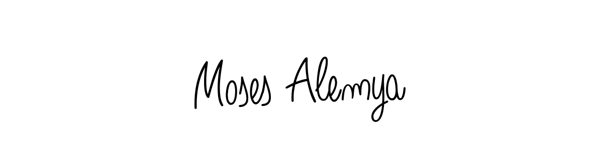 Design your own signature with our free online signature maker. With this signature software, you can create a handwritten (Angelique-Rose-font-FFP) signature for name Moses Alemya. Moses Alemya signature style 5 images and pictures png