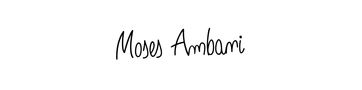 Use a signature maker to create a handwritten signature online. With this signature software, you can design (Angelique-Rose-font-FFP) your own signature for name Moses Ambani. Moses Ambani signature style 5 images and pictures png