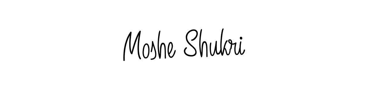 Use a signature maker to create a handwritten signature online. With this signature software, you can design (Angelique-Rose-font-FFP) your own signature for name Moshe Shukri. Moshe Shukri signature style 5 images and pictures png