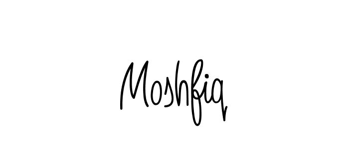 You should practise on your own different ways (Angelique-Rose-font-FFP) to write your name (Moshfiq) in signature. don't let someone else do it for you. Moshfiq signature style 5 images and pictures png
