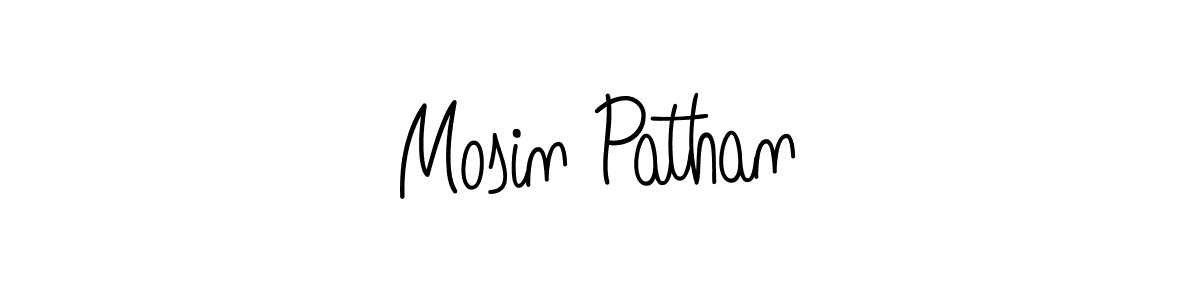 You should practise on your own different ways (Angelique-Rose-font-FFP) to write your name (Mosin Pathan) in signature. don't let someone else do it for you. Mosin Pathan signature style 5 images and pictures png