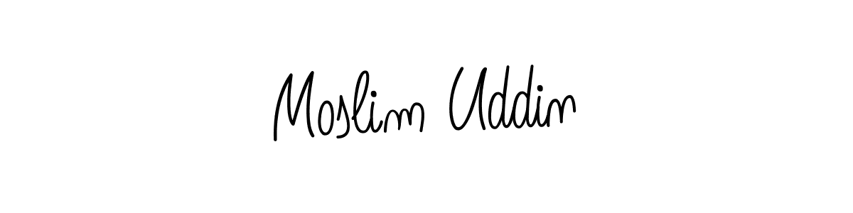 How to make Moslim Uddin signature? Angelique-Rose-font-FFP is a professional autograph style. Create handwritten signature for Moslim Uddin name. Moslim Uddin signature style 5 images and pictures png