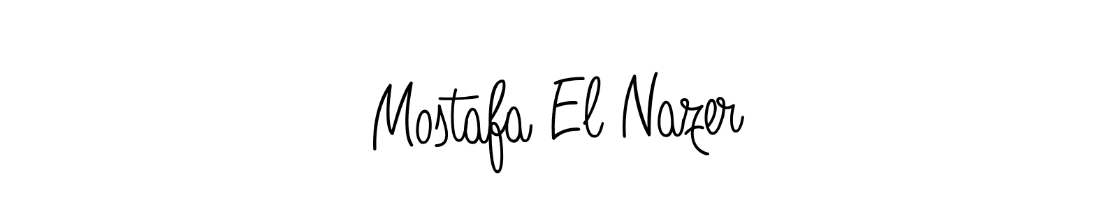 You should practise on your own different ways (Angelique-Rose-font-FFP) to write your name (Mostafa El Nazer) in signature. don't let someone else do it for you. Mostafa El Nazer signature style 5 images and pictures png