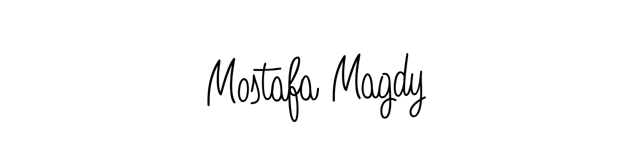 Use a signature maker to create a handwritten signature online. With this signature software, you can design (Angelique-Rose-font-FFP) your own signature for name Mostafa Magdy. Mostafa Magdy signature style 5 images and pictures png