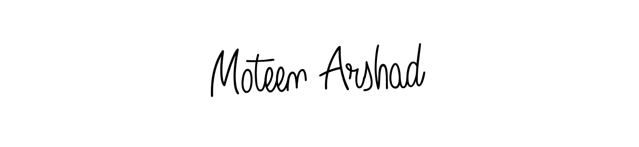 Design your own signature with our free online signature maker. With this signature software, you can create a handwritten (Angelique-Rose-font-FFP) signature for name Moteen Arshad. Moteen Arshad signature style 5 images and pictures png