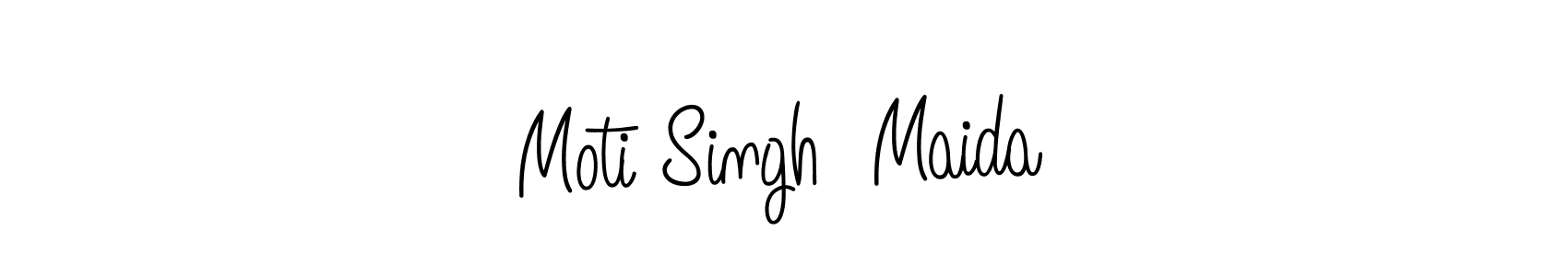 The best way (Angelique-Rose-font-FFP) to make a short signature is to pick only two or three words in your name. The name Moti Singh  Maida include a total of six letters. For converting this name. Moti Singh  Maida signature style 5 images and pictures png