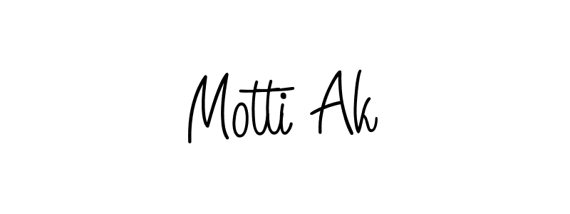 You should practise on your own different ways (Angelique-Rose-font-FFP) to write your name (Motti Ak) in signature. don't let someone else do it for you. Motti Ak signature style 5 images and pictures png