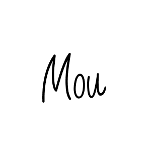 Create a beautiful signature design for name Mou. With this signature (Angelique-Rose-font-FFP) fonts, you can make a handwritten signature for free. Mou signature style 5 images and pictures png