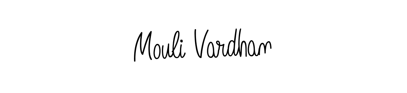 You should practise on your own different ways (Angelique-Rose-font-FFP) to write your name (Mouli Vardhan) in signature. don't let someone else do it for you. Mouli Vardhan signature style 5 images and pictures png