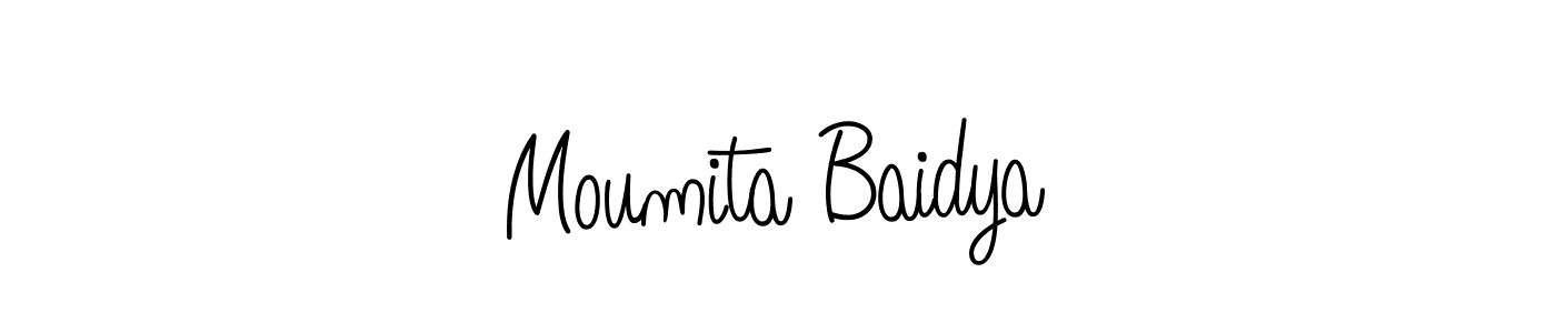 Make a beautiful signature design for name Moumita Baidya. With this signature (Angelique-Rose-font-FFP) style, you can create a handwritten signature for free. Moumita Baidya signature style 5 images and pictures png