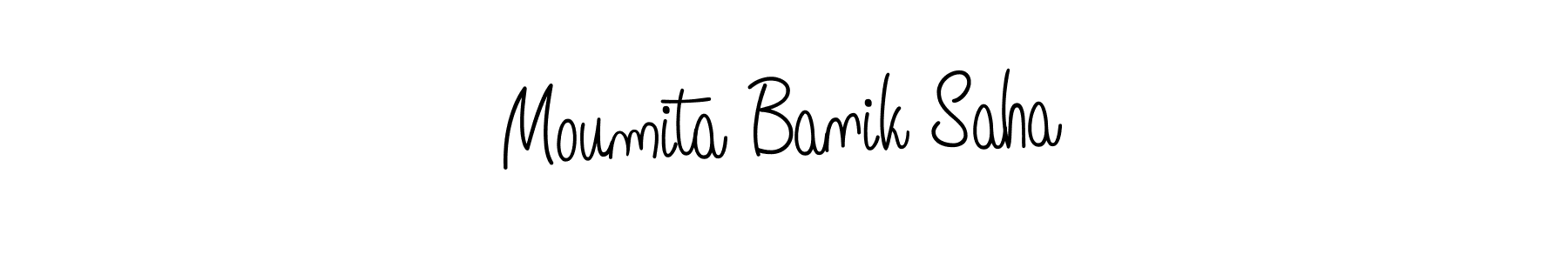 How to make Moumita Banik Saha name signature. Use Angelique-Rose-font-FFP style for creating short signs online. This is the latest handwritten sign. Moumita Banik Saha signature style 5 images and pictures png
