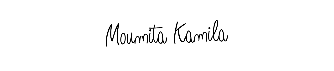 Use a signature maker to create a handwritten signature online. With this signature software, you can design (Angelique-Rose-font-FFP) your own signature for name Moumita Kamila. Moumita Kamila signature style 5 images and pictures png