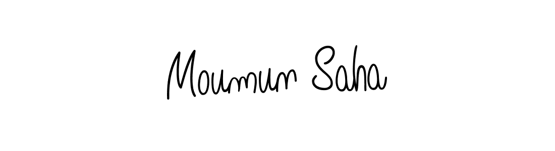 Use a signature maker to create a handwritten signature online. With this signature software, you can design (Angelique-Rose-font-FFP) your own signature for name Moumun Saha. Moumun Saha signature style 5 images and pictures png