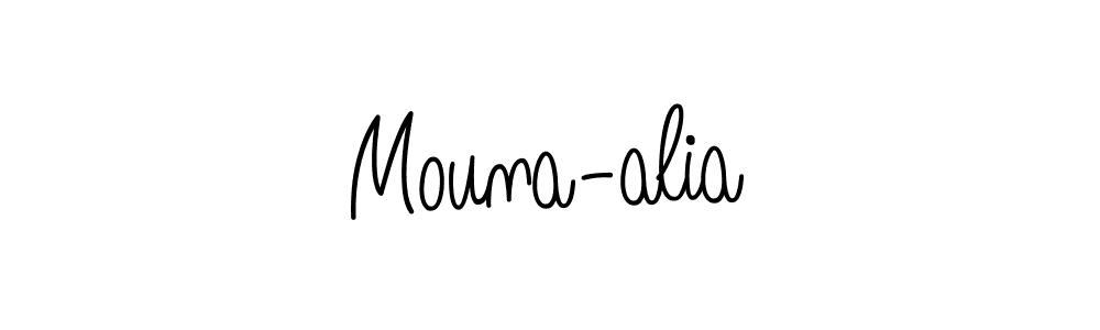 Mouna-alia stylish signature style. Best Handwritten Sign (Angelique-Rose-font-FFP) for my name. Handwritten Signature Collection Ideas for my name Mouna-alia. Mouna-alia signature style 5 images and pictures png