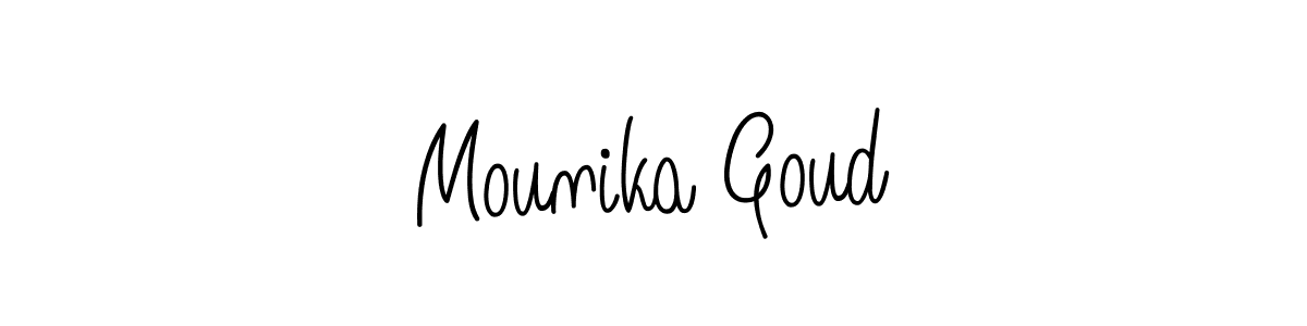 Similarly Angelique-Rose-font-FFP is the best handwritten signature design. Signature creator online .You can use it as an online autograph creator for name Mounika Goud. Mounika Goud signature style 5 images and pictures png