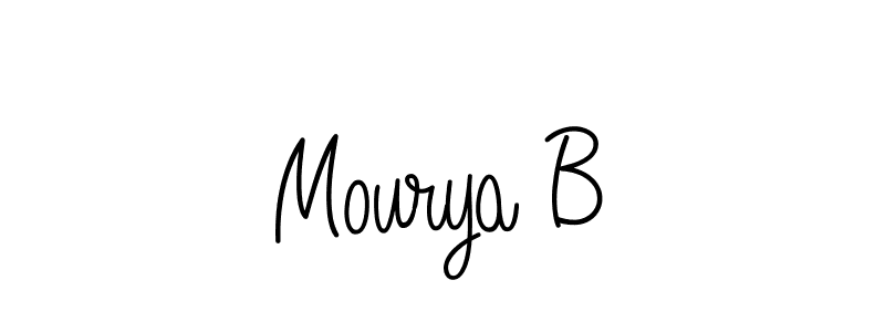 It looks lik you need a new signature style for name Mourya B. Design unique handwritten (Angelique-Rose-font-FFP) signature with our free signature maker in just a few clicks. Mourya B signature style 5 images and pictures png