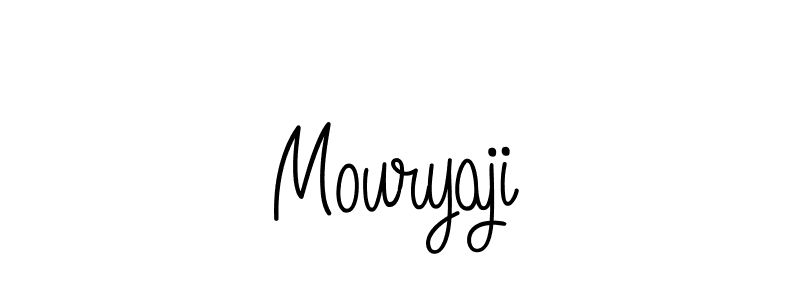 Use a signature maker to create a handwritten signature online. With this signature software, you can design (Angelique-Rose-font-FFP) your own signature for name Mouryaji. Mouryaji signature style 5 images and pictures png