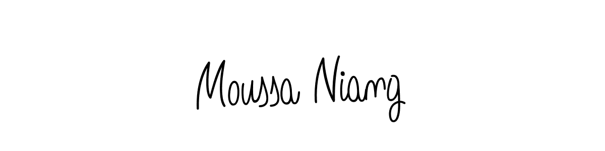 Design your own signature with our free online signature maker. With this signature software, you can create a handwritten (Angelique-Rose-font-FFP) signature for name Moussa Niang. Moussa Niang signature style 5 images and pictures png