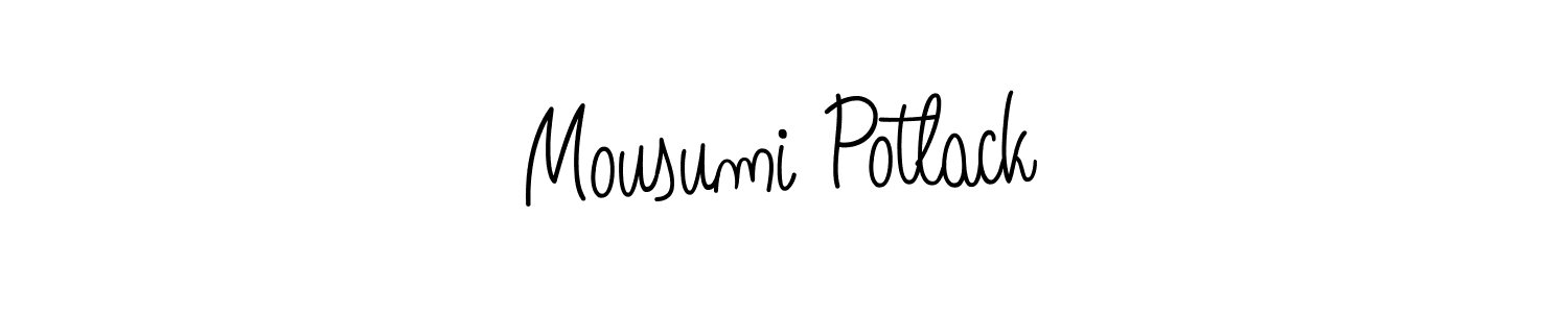 You should practise on your own different ways (Angelique-Rose-font-FFP) to write your name (Mousumi Potlack) in signature. don't let someone else do it for you. Mousumi Potlack signature style 5 images and pictures png