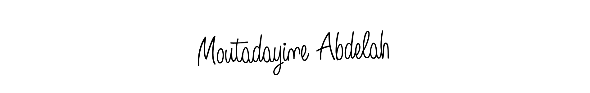You can use this online signature creator to create a handwritten signature for the name Moutadayine Abdelah. This is the best online autograph maker. Moutadayine Abdelah signature style 5 images and pictures png