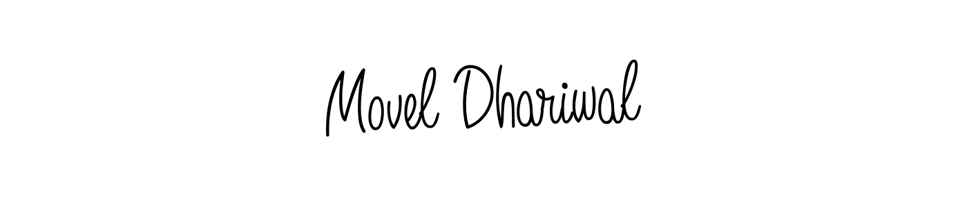 Use a signature maker to create a handwritten signature online. With this signature software, you can design (Angelique-Rose-font-FFP) your own signature for name Movel Dhariwal. Movel Dhariwal signature style 5 images and pictures png