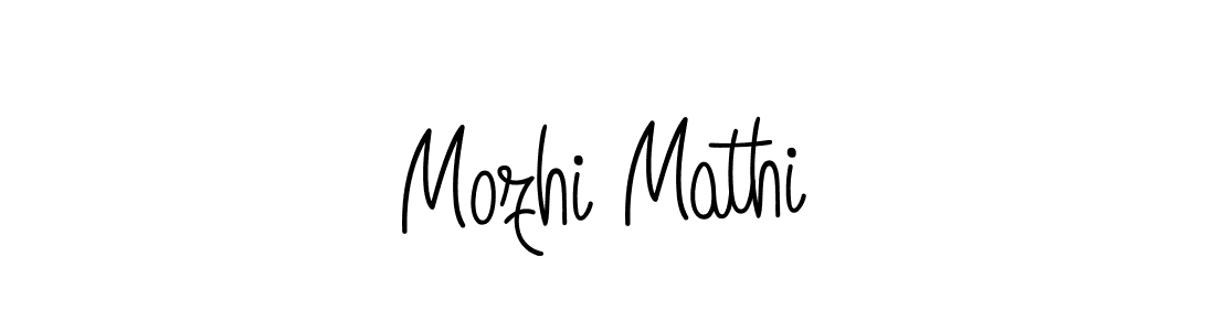 Use a signature maker to create a handwritten signature online. With this signature software, you can design (Angelique-Rose-font-FFP) your own signature for name Mozhi Mathi. Mozhi Mathi signature style 5 images and pictures png
