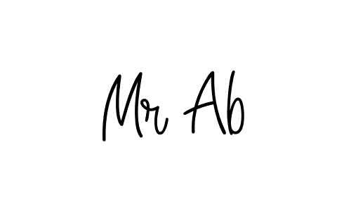 Mr Ab stylish signature style. Best Handwritten Sign (Angelique-Rose-font-FFP) for my name. Handwritten Signature Collection Ideas for my name Mr Ab. Mr Ab signature style 5 images and pictures png