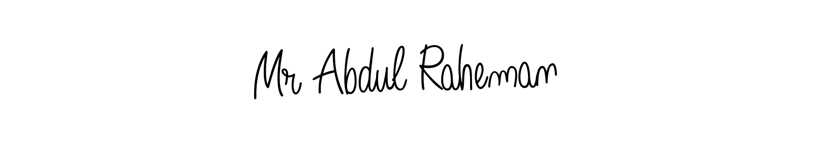 Create a beautiful signature design for name Mr Abdul Raheman. With this signature (Angelique-Rose-font-FFP) fonts, you can make a handwritten signature for free. Mr Abdul Raheman signature style 5 images and pictures png