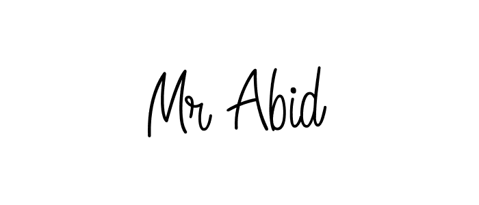 Use a signature maker to create a handwritten signature online. With this signature software, you can design (Angelique-Rose-font-FFP) your own signature for name Mr Abid. Mr Abid signature style 5 images and pictures png