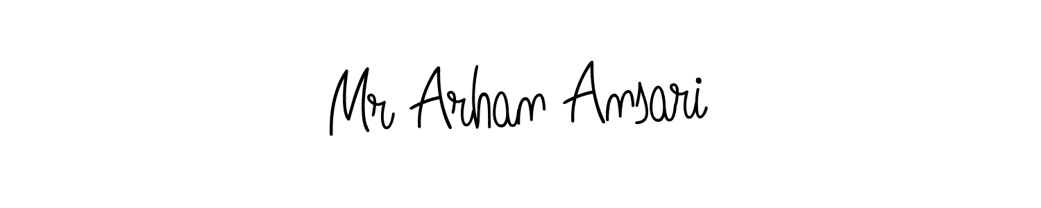 Make a beautiful signature design for name Mr Arhan Ansari. With this signature (Angelique-Rose-font-FFP) style, you can create a handwritten signature for free. Mr Arhan Ansari signature style 5 images and pictures png