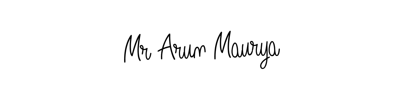 Check out images of Autograph of Mr Arun Maurya name. Actor Mr Arun Maurya Signature Style. Angelique-Rose-font-FFP is a professional sign style online. Mr Arun Maurya signature style 5 images and pictures png