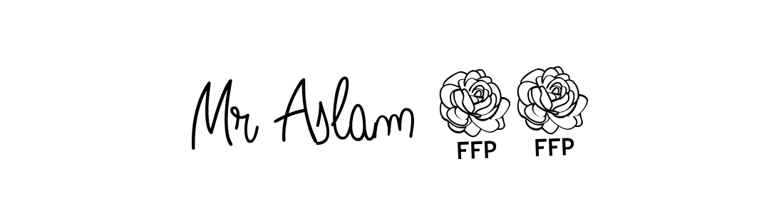 Use a signature maker to create a handwritten signature online. With this signature software, you can design (Angelique-Rose-font-FFP) your own signature for name Mr Aslam 21. Mr Aslam 21 signature style 5 images and pictures png