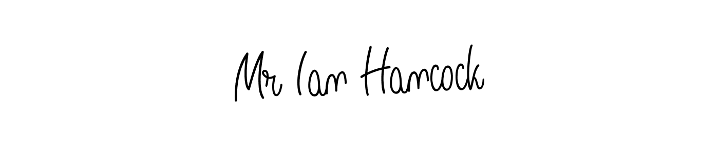You should practise on your own different ways (Angelique-Rose-font-FFP) to write your name (Mr Ian Hancock) in signature. don't let someone else do it for you. Mr Ian Hancock signature style 5 images and pictures png