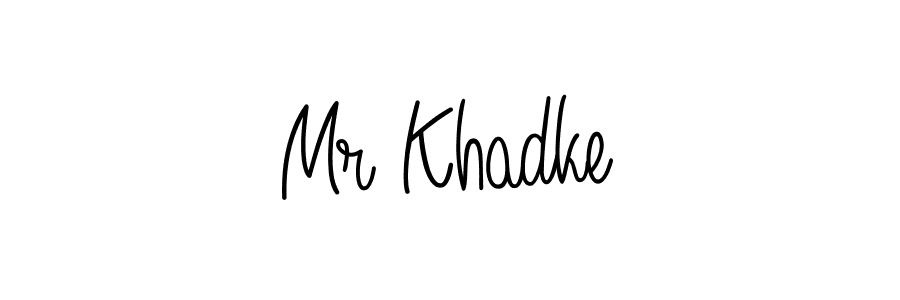 How to make Mr Khadke name signature. Use Angelique-Rose-font-FFP style for creating short signs online. This is the latest handwritten sign. Mr Khadke signature style 5 images and pictures png