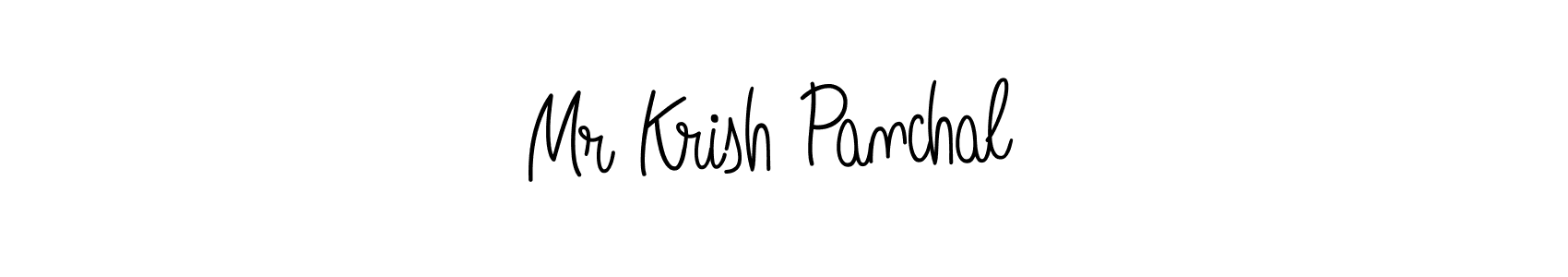 You should practise on your own different ways (Angelique-Rose-font-FFP) to write your name (Mr Krish Panchal ) in signature. don't let someone else do it for you. Mr Krish Panchal  signature style 5 images and pictures png