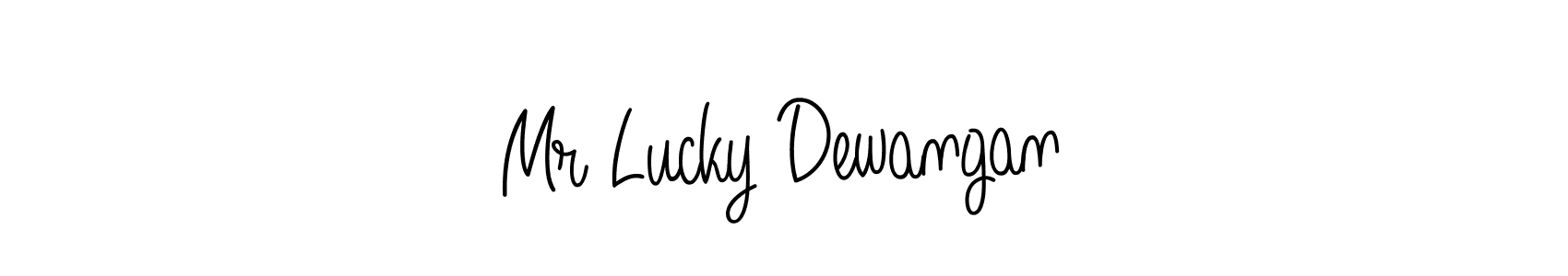 Use a signature maker to create a handwritten signature online. With this signature software, you can design (Angelique-Rose-font-FFP) your own signature for name Mr Lucky Dewangan. Mr Lucky Dewangan signature style 5 images and pictures png