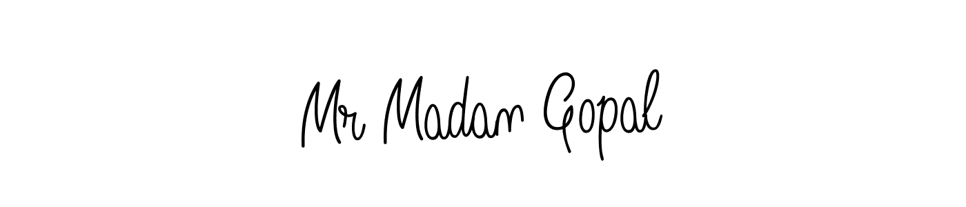 Make a beautiful signature design for name Mr Madan Gopal. With this signature (Angelique-Rose-font-FFP) style, you can create a handwritten signature for free. Mr Madan Gopal signature style 5 images and pictures png