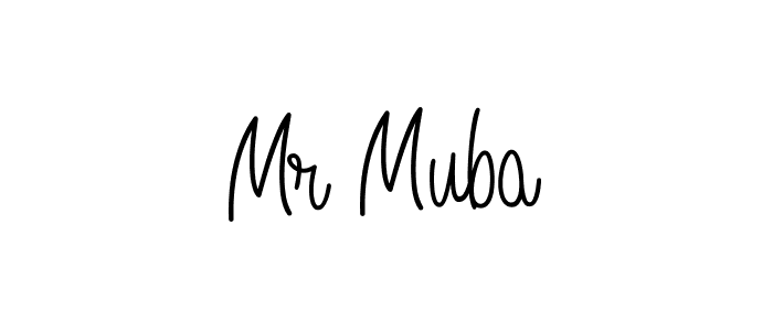 Mr Muba stylish signature style. Best Handwritten Sign (Angelique-Rose-font-FFP) for my name. Handwritten Signature Collection Ideas for my name Mr Muba. Mr Muba signature style 5 images and pictures png