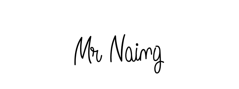 The best way (Angelique-Rose-font-FFP) to make a short signature is to pick only two or three words in your name. The name Mr Naing include a total of six letters. For converting this name. Mr Naing signature style 5 images and pictures png