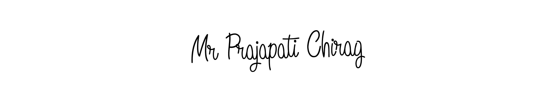 The best way (Angelique-Rose-font-FFP) to make a short signature is to pick only two or three words in your name. The name Mr Prajapati Chirag include a total of six letters. For converting this name. Mr Prajapati Chirag signature style 5 images and pictures png
