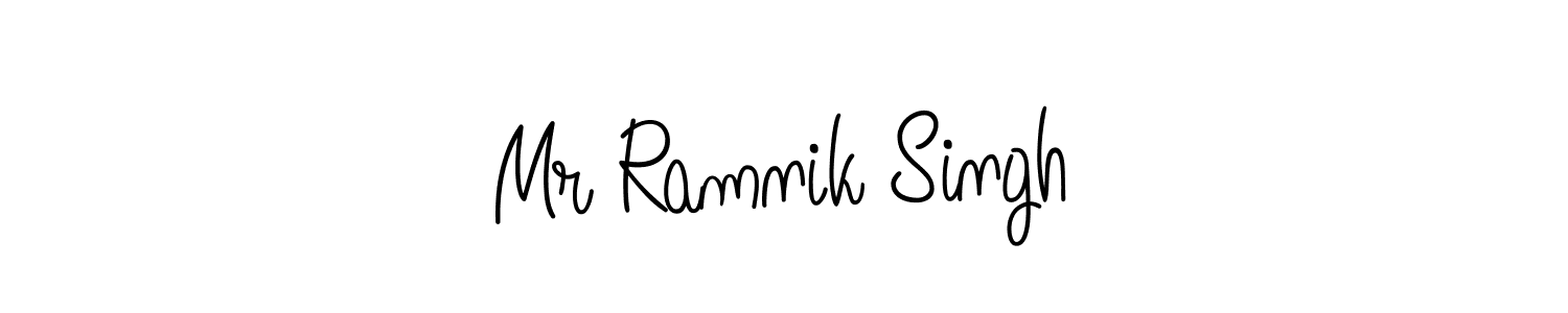 How to make Mr Ramnik Singh name signature. Use Angelique-Rose-font-FFP style for creating short signs online. This is the latest handwritten sign. Mr Ramnik Singh signature style 5 images and pictures png