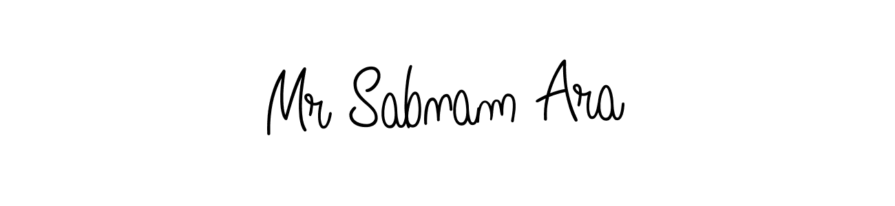 Use a signature maker to create a handwritten signature online. With this signature software, you can design (Angelique-Rose-font-FFP) your own signature for name Mr Sabnam Ara. Mr Sabnam Ara signature style 5 images and pictures png