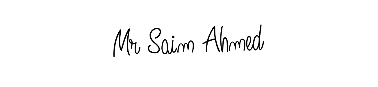 Check out images of Autograph of Mr Saim Ahmed name. Actor Mr Saim Ahmed Signature Style. Angelique-Rose-font-FFP is a professional sign style online. Mr Saim Ahmed signature style 5 images and pictures png